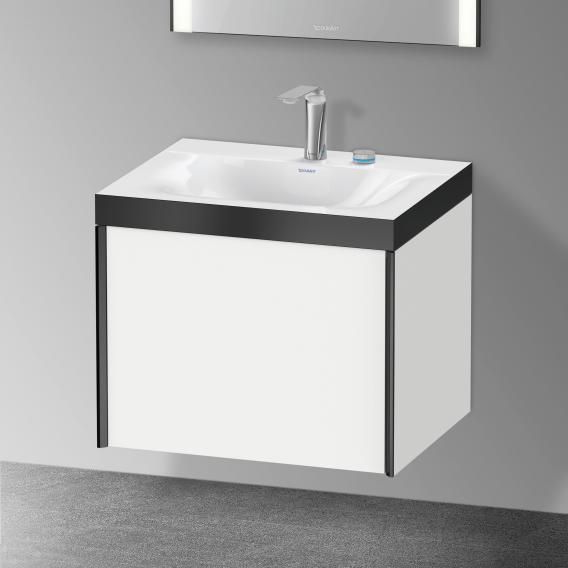 Duravit XViu 洗臉盆，帶梳妝台，帶 1 個帶 2 個龍頭孔的拉出式隔間