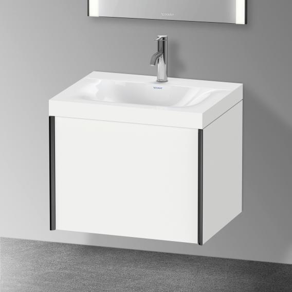 Duravit XViu 洗臉盆，帶梳妝台，帶 1 個帶 1 個龍頭孔的拉出式隔間