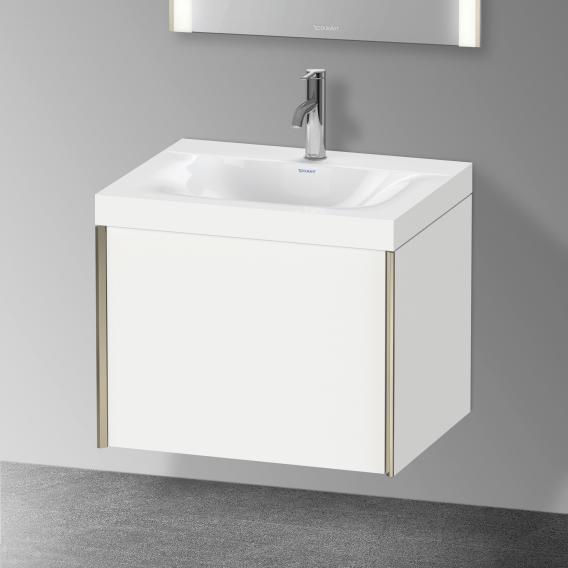 Duravit XViu 洗臉盆，帶梳妝台，帶 1 個帶 1 個龍頭孔的拉出式隔間