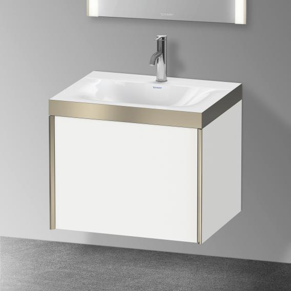 Duravit XViu 洗臉盆，帶梳妝台，帶 1 個帶 1 個龍頭孔的拉出式隔間