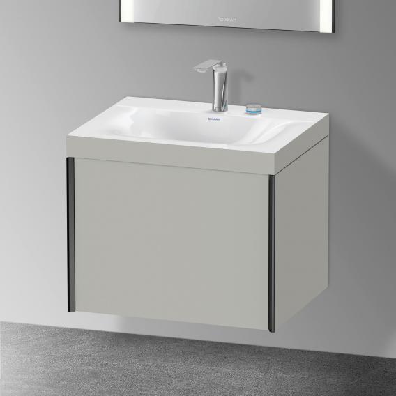 Duravit XViu 洗臉盆，帶梳妝台，帶 1 個帶 2 個龍頭孔的拉出式隔間