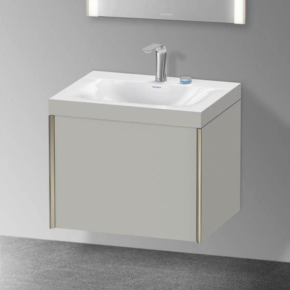 Duravit XViu 洗臉盆，帶梳妝台，帶 1 個帶 2 個龍頭孔的拉出式隔間