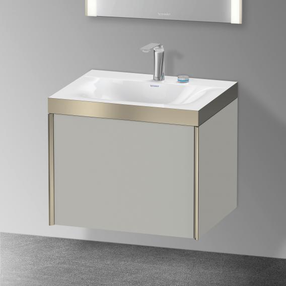 Duravit XViu 洗臉盆，帶梳妝台，帶 1 個帶 2 個龍頭孔的拉出式隔間