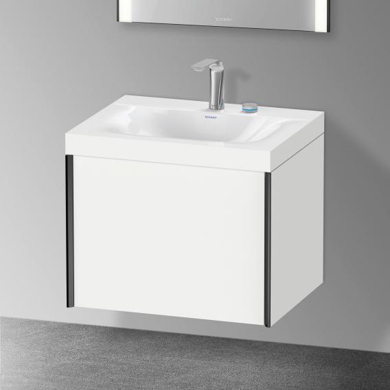 Duravit XViu 洗臉盆，帶梳妝台，帶 1 個帶 2 個龍頭孔的拉出式隔間