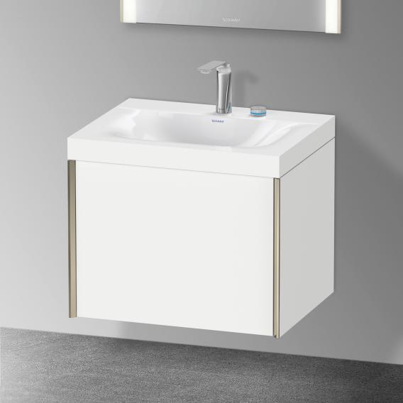 Duravit XViu 洗臉盆，帶梳妝台，帶 1 個帶 2 個龍頭孔的拉出式隔間