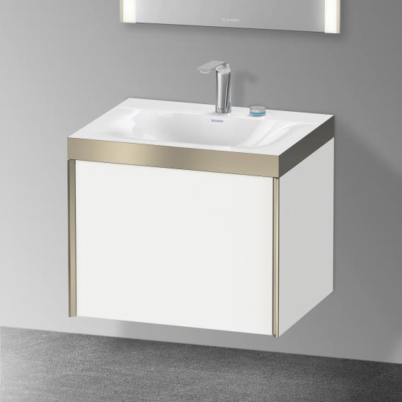 Duravit XViu 洗臉盆，帶梳妝台，帶 1 個帶 2 個龍頭孔的拉出式隔間