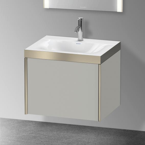 Duravit XViu 洗臉盆，帶梳妝台，帶 1 個帶 1 個龍頭孔的拉出式隔間