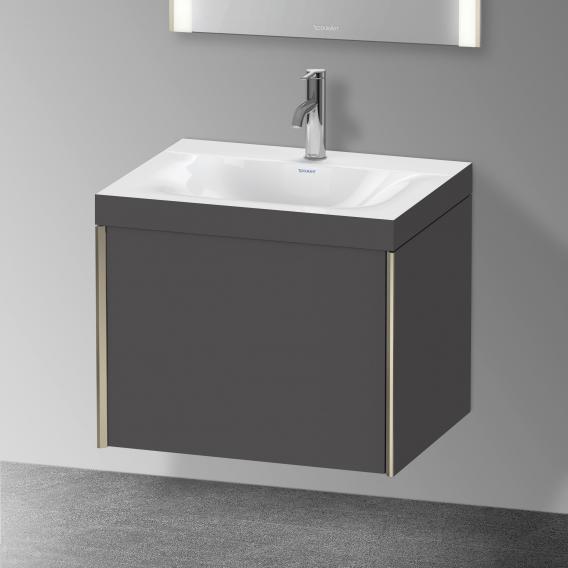 Duravit XViu 洗臉盆，帶梳妝台，帶 1 個帶 1 個龍頭孔的拉出式隔間