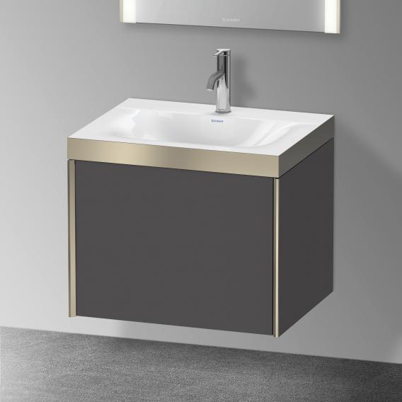 Duravit XViu 洗臉盆，帶梳妝台，帶 1 個帶 1 個龍頭孔的拉出式隔間