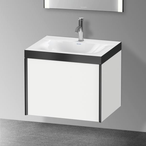 Duravit XViu 洗臉盆，帶梳妝台，帶 1 個帶 1 個龍頭孔的拉出式隔間