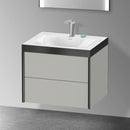 Duravit XViu washbasin with vanity unit with 2 pull-out compartments with 2 tap holes