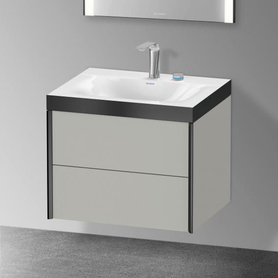 Duravit XViu washbasin with vanity unit with 2 pull-out compartments with 2 tap holes