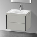 Duravit XViu washbasin with vanity unit with 2 pull-out compartments with 1 tap hole