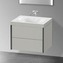 Duravit XViu washbasin with vanity unit with 2 pull-out compartments without tap hole