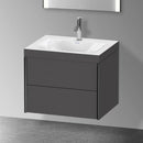 Duravit XViu washbasin with vanity unit with 2 pull-out compartments with 1 tap hole
