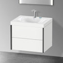 Duravit XViu washbasin with vanity unit with 2 pull-out compartments with 2 tap holes