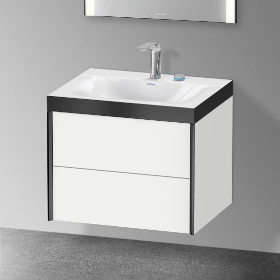 Duravit XViu washbasin with vanity unit with 2 pull-out compartments with 2 tap holes