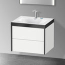 Duravit XViu washbasin with vanity unit with 2 pull-out compartments with 2 tap holes