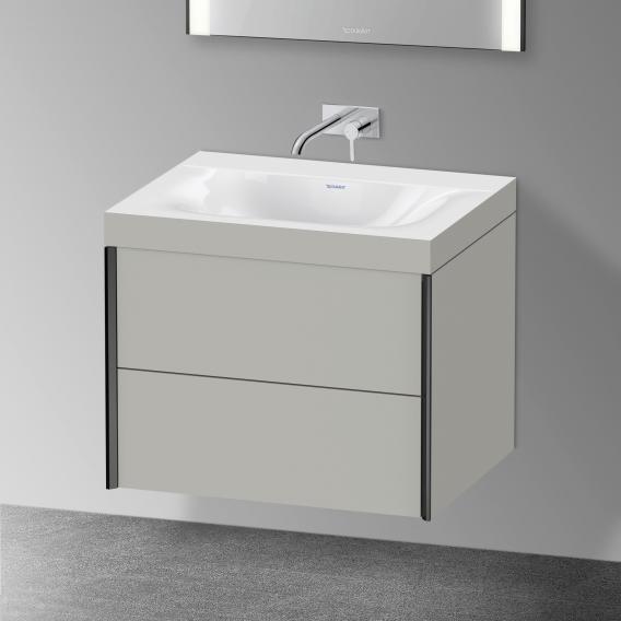 Duravit XViu 洗臉盆，附梳妝台，附 2 個拉出式隔間，無龍頭孔