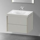 Duravit XViu washbasin with vanity unit with 2 pull-out compartments without tap hole