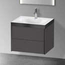Duravit XViu washbasin with vanity unit with 2 pull-out compartments with 1 tap hole