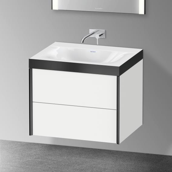 Duravit XViu 洗臉盆，附梳妝台，附 2 個拉出式隔間，無龍頭孔