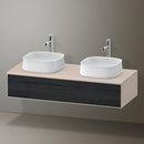 Duravit Zencha vanity unit with 1 pull-out compartment for 2 countertop washbasins