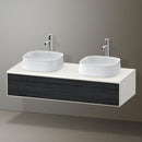 Duravit Zencha vanity unit with 1 pull-out compartment for 2 countertop washbasins