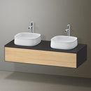 Duravit Zencha vanity unit with 1 pull-out compartment for 2 countertop washbasins