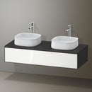 Duravit Zencha vanity unit with 1 pull-out compartment for 2 countertop washbasins