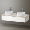 Duravit Zencha vanity unit with 1 pull-out compartment for 2 countertop washbasins