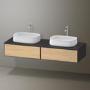 Duravit Zencha vanity unit with 2 pull-out compartments for 2 countertop washbasins