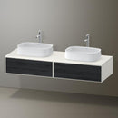 Duravit Zencha vanity unit with 2 pull-out compartments for 2 countertop washbasins