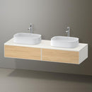 Duravit Zencha vanity unit with 2 pull-out compartments for 2 countertop washbasins