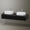 Duravit Zencha vanity unit with 2 pull-out compartments for 2 countertop washbasins