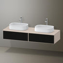 Duravit Zencha vanity unit with 2 pull-out compartments for 2 countertop washbasins