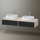 Duravit Zencha vanity unit with 2 pull-out compartments for 2 countertop washbasins