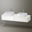 Duravit Zencha vanity unit with 2 pull-out compartments for 2 countertop washbasins