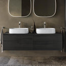 Duravit Zencha vanity unit with 4 pull-out compartments for 2 countertop washbasins