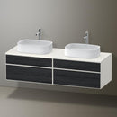 Duravit Zencha vanity unit with 4 pull-out compartments for 2 countertop washbasins