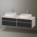 Duravit Zencha vanity unit with 4 pull-out compartments for 2 countertop washbasins