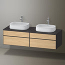 Duravit Zencha vanity unit with 4 pull-out compartments for 2 countertop washbasins