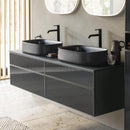 Duravit Zencha vanity unit with 4 pull-out compartments for 2 countertop washbasins
