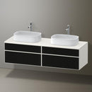 Duravit Zencha vanity unit with 4 pull-out compartments for 2 countertop washbasins