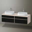 Duravit Zencha vanity unit with 4 pull-out compartments for 2 countertop washbasins
