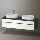 Duravit Zencha vanity unit with 4 pull-out compartments for 2 countertop washbasins