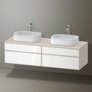 Duravit Zencha vanity unit with 4 pull-out compartments for 2 countertop washbasins