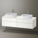 Duravit Zencha vanity unit with 4 pull-out compartments for 2 countertop washbasins