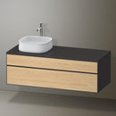 Duravit Zencha vanity unit with 2 pull-out compartments for countertop washbasin