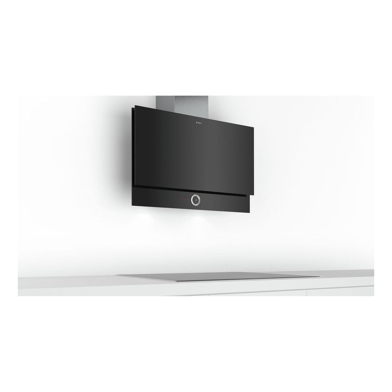 Bosch - Serie | 8 Wall-mounted Cooker Hood 90 cm Clear Glass Black Printed DWF97RV60B